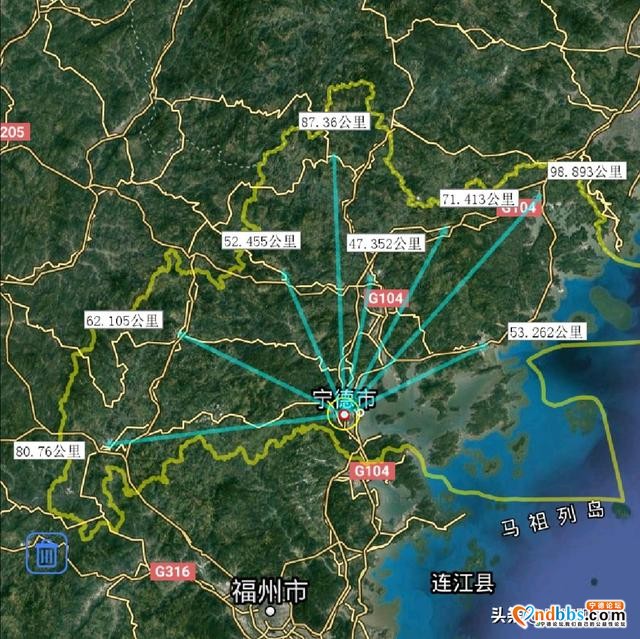 宁德市各地至市区直线距离，福鼎市最远，你的家乡到市区多远呢？-10.jpg
