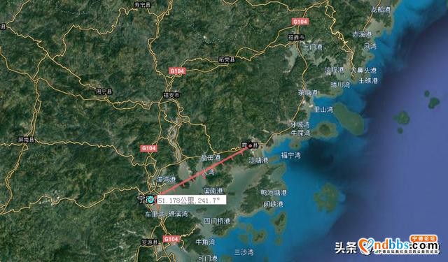 自测直线距离图——福建省宁德市，福鼎最远，福安最近-6.jpg