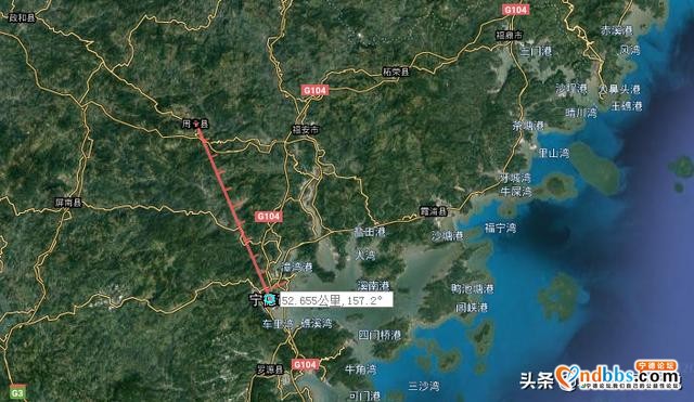 自测直线距离图——福建省宁德市，福鼎最远，福安最近-4.jpg