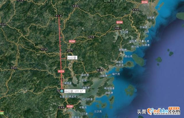 自测直线距离图——福建省宁德市，福鼎最远，福安最近-3.jpg