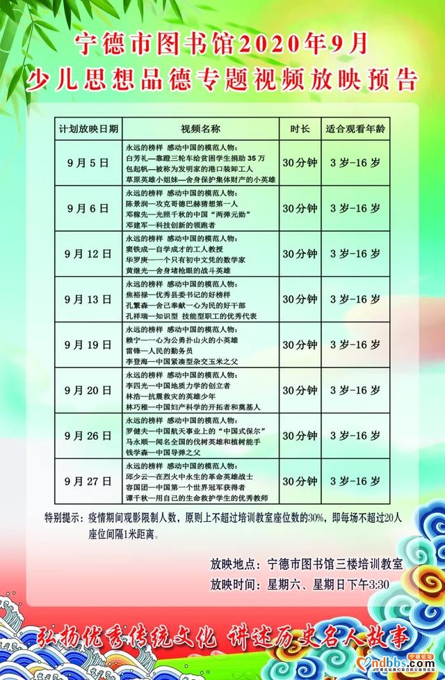 宁德市图书馆2020年9月少儿思想品德专题视频放映预告-1.jpg